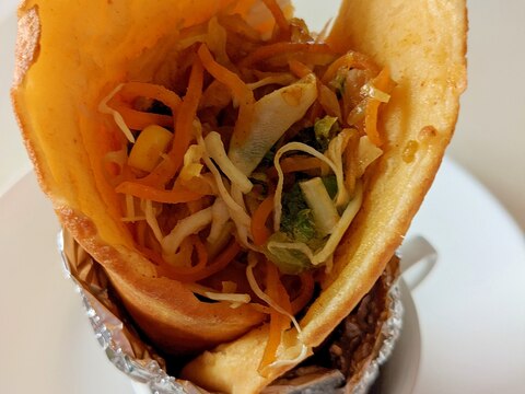 余ったサラダでケバブ風クレープ